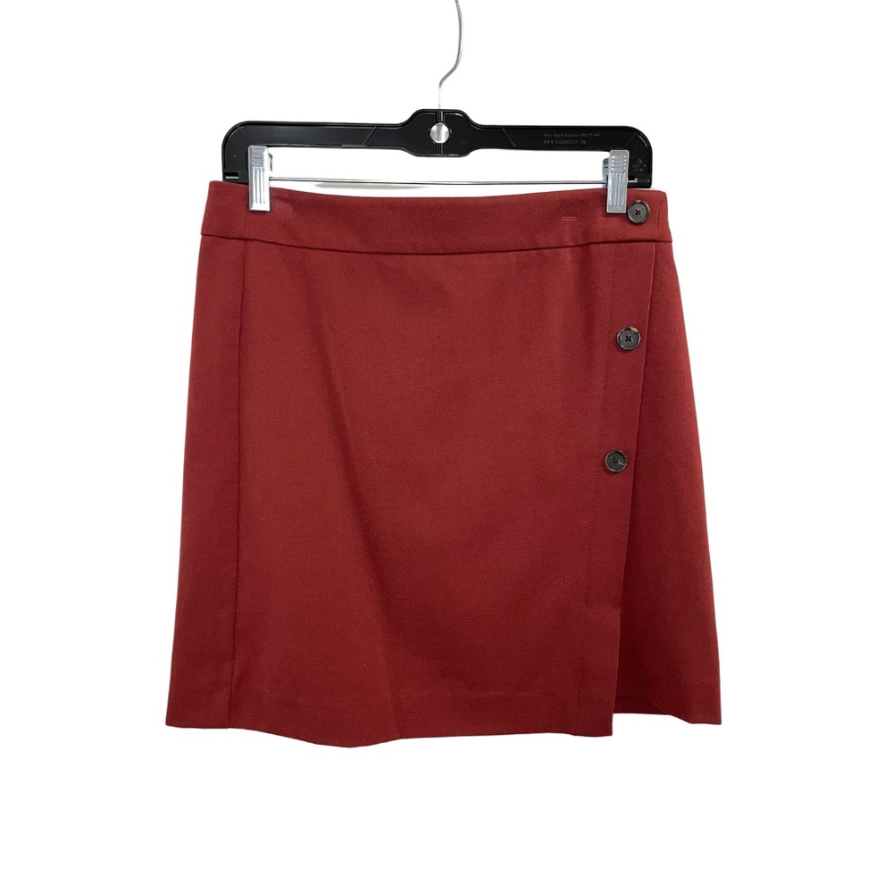 Loft Red Button Skirt